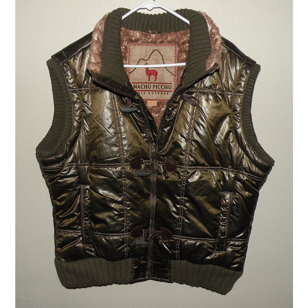 Machu Picchu Easy Outdoor Women’s XXL Zip Insulated Puffer Vest Brown Sheen NWT